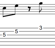 ギターアドリブ講座 ８分音符(C)、８分音符(E)、８分休符、８分音符(G)