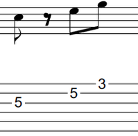 ギターアドリブ講座 ８分音符(C)、８分休符、８分音符(E)、８分音符(G)