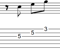 ギターアドリブ講座 ８分休符、８分音符(C)、８分音符(E)、８分音符(G)