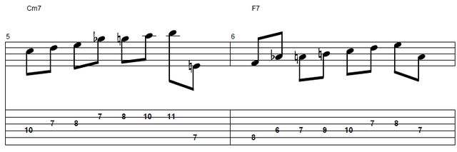 ジャズギター入門 クロマチック・アプローチ タブ譜2