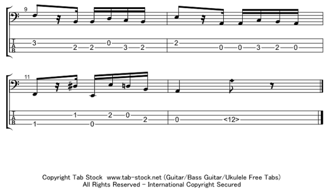 ベースの無料楽譜・タブ譜 24のカプリース 第24番 3｜タブストック TabStock