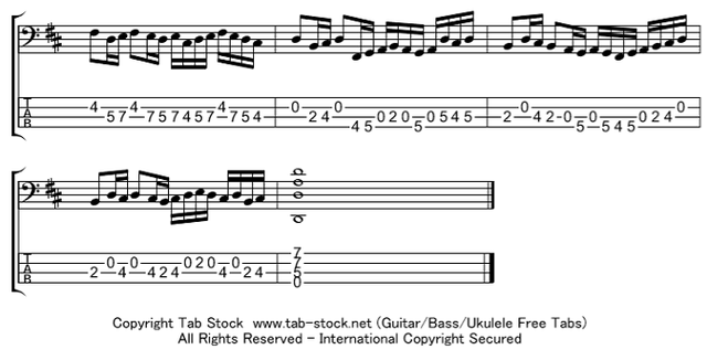 ベースの無料楽譜・タブ譜 パッヘルベルのカノン 5｜タブストック TabStock