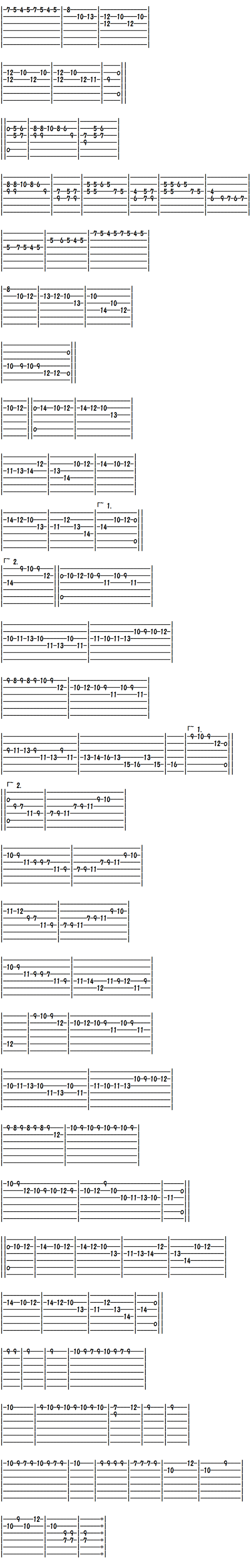 エレキギターの無料楽譜・タブ譜 トルコ行進曲 2｜タブストック TabStock