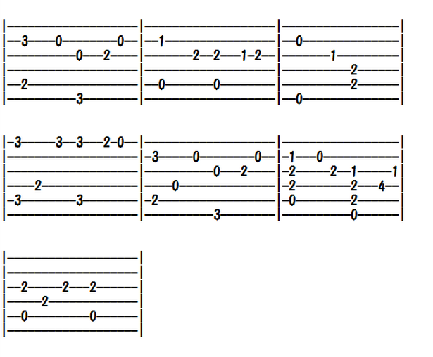 ソロギターの無料楽譜・タブ譜 グリーンスリーブス 2｜タブストック TabStock