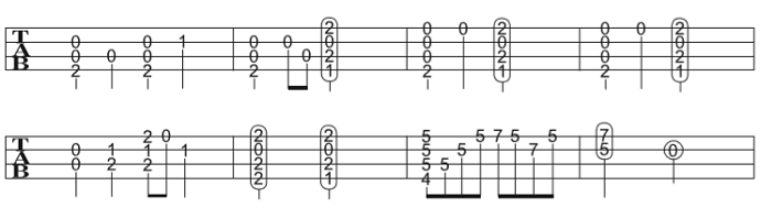 ソロウクレレの無料楽譜・タブ譜 さくらさくら (High-G) 2｜タブストック TabStock